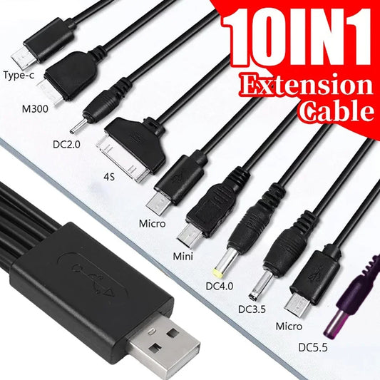 10-in-1 Multi USB Charging Cable | Micro HDMI Mini 3.5mm Multi USB Cable Peaceful Pleasures Health and Wellness Default Title