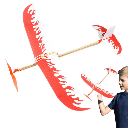 Rubber Band Powered Glider Airplane Model Toy for Kids Flying Glider Toy Peaceful Pleasures Health and Wellness