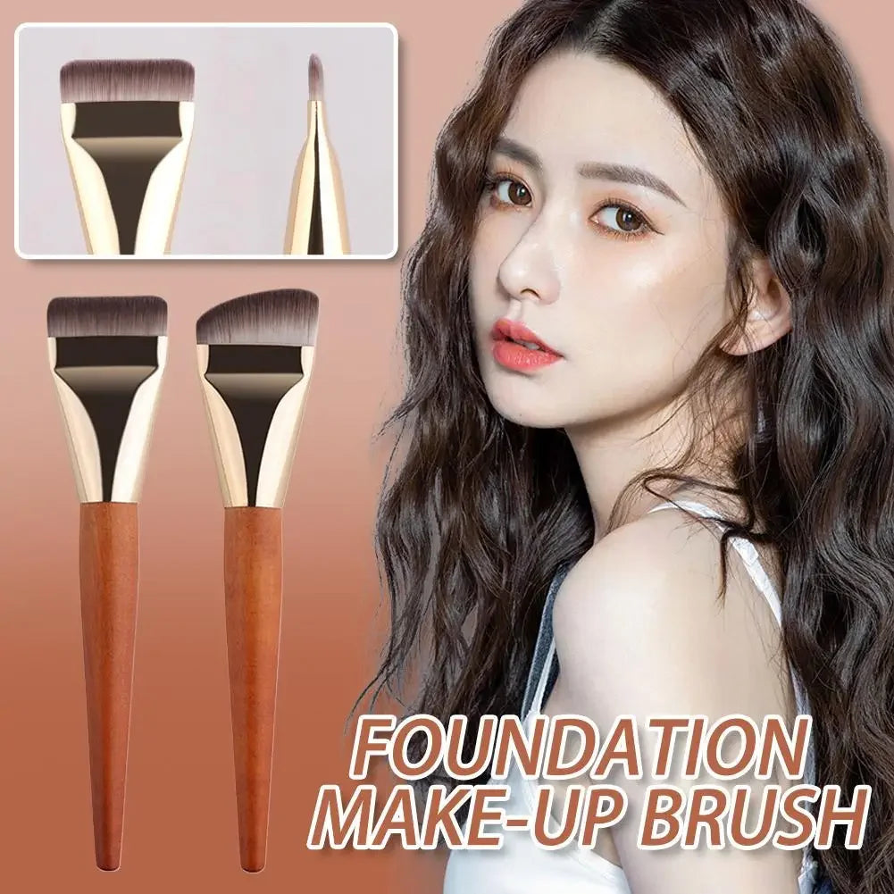 Flat Foundation Brush for Liquid makeup, Ultra Thin Face Makeup Flat Brush, Angled Makeup Brush for Blending Cream, Base Brush Peaceful Pleasures Health and Wellness