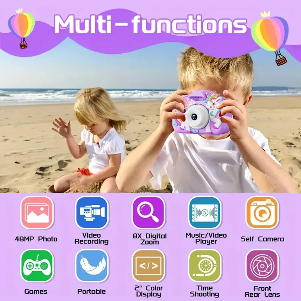 Kids Camera Toys for Boys Girls Selfie HD Digital Video Shockproof Camcorder Christmas Birthday Girls 32GB Card Included Peaceful Pleasures Health and Wellness