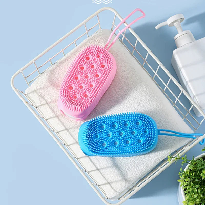 Silicone Body Scrubber – Exfoliating Bath Sponge & Shower Brush Silicone Bath Scrubber Peaceful Pleasures Health and Wellness