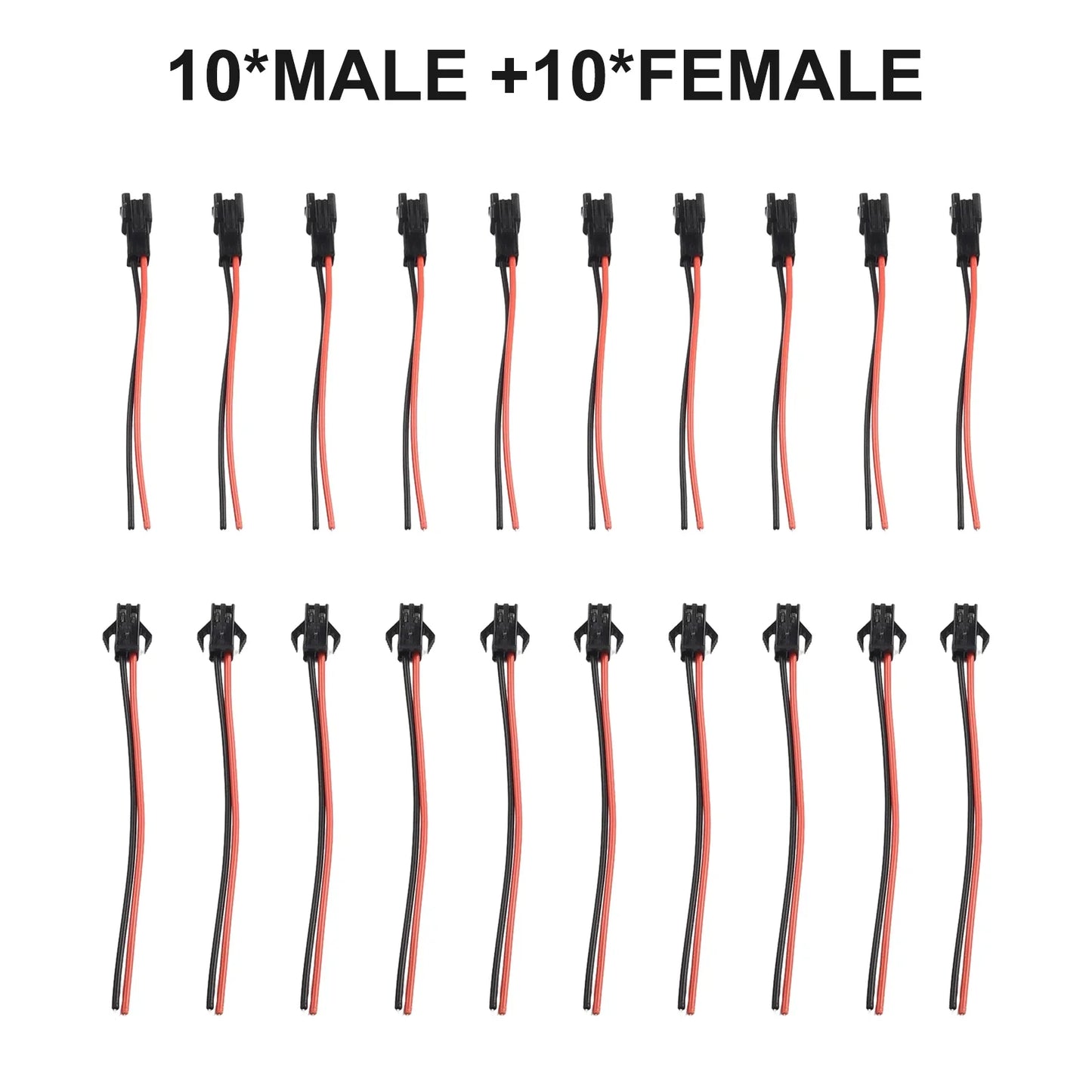2.54mm SM 2-Pin Connector Cables for LED Strips – 5 or 10 Pairs