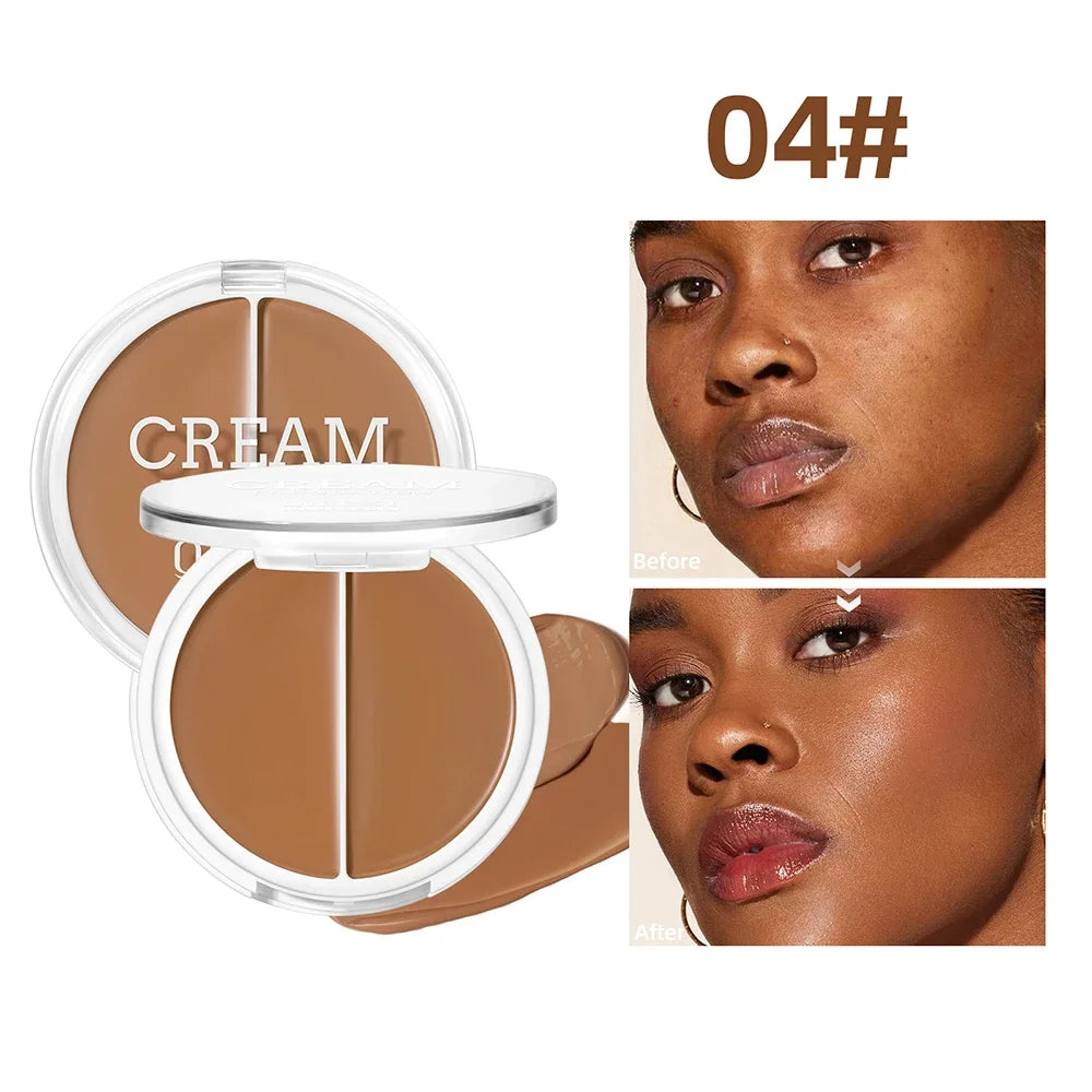 QIBEST Cream Foundation High Coverage Concealer Cover Anti Dark Circle Freckle Long Lasting Waterproof BB Cream Face Makeup Base Peaceful Pleasures Health and Wellness 04