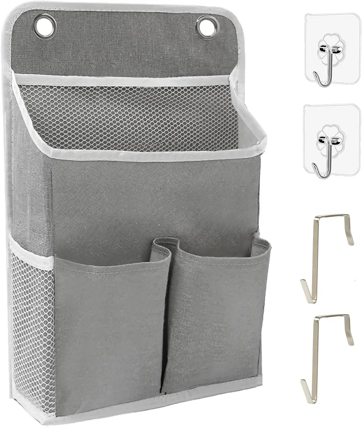 Over Door Hanging Storage Organizer with Pockets – Grey Peaceful Pleasures Health and Wellness United States