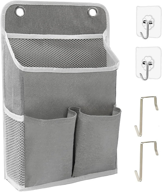 Over Door Hanging Storage Organizer with Pockets – Grey Peaceful Pleasures Health and Wellness United States