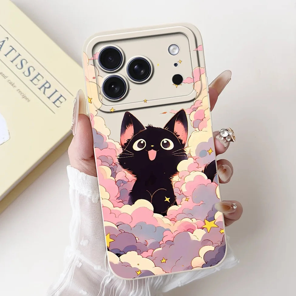 iPhone 17 Pro Silicone Case | Cute Kawaii Floral Painted Cover