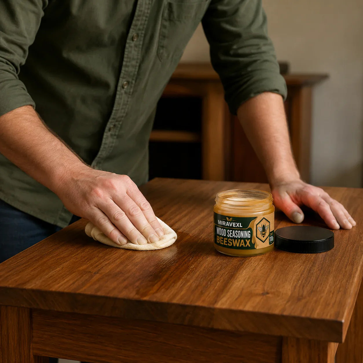 MIRAVEXL Wood Beeswax Furniture Polish Kit – Natural Wood Care