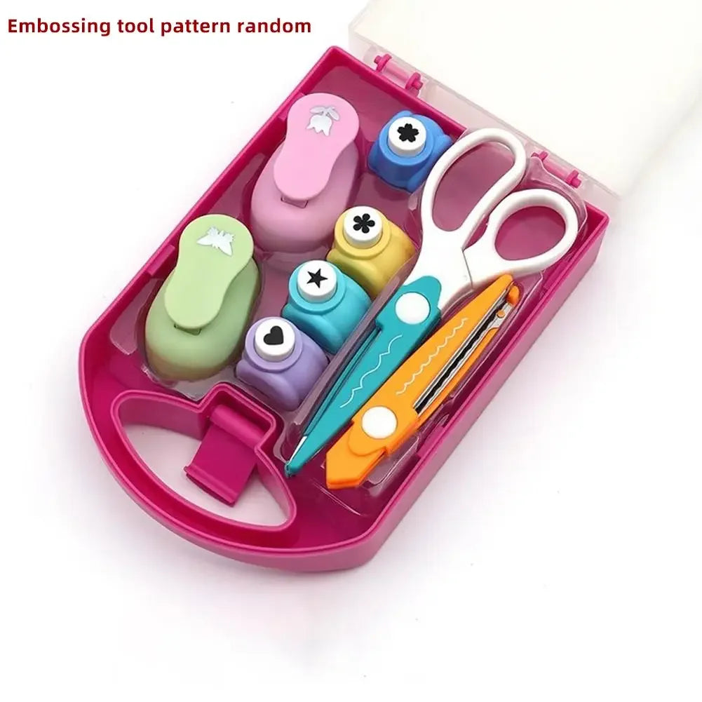 8pcs Creative Hole Punch Set Children's Hole Punch Scrapbooking Paper Punch Greeting Card Craft (Fixed pattern and random color) Peaceful Pleasures Health and Wellness 01
