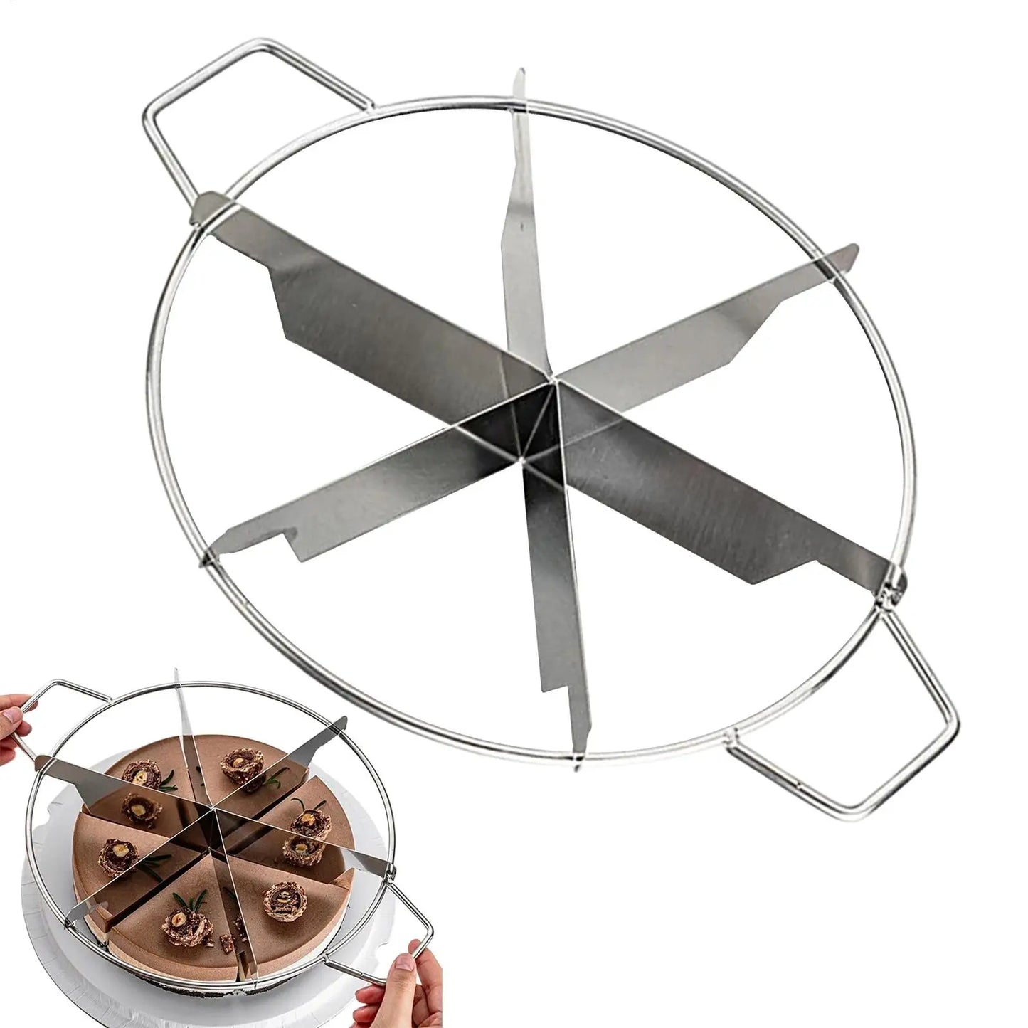 Stainless Steel Cake Slicer & Pie Divider – 6, 7 or 8 Slices