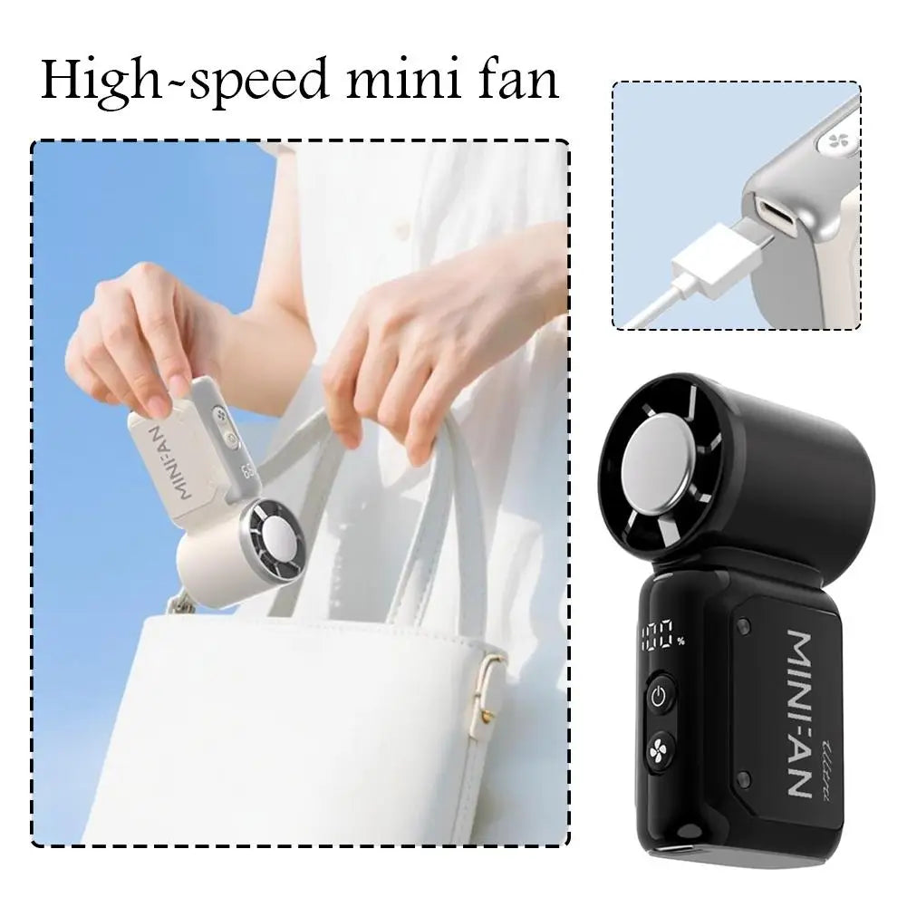 High-speed Powerful Refrigeration Portable Mini Electric Fan USB Charging Cool Wind Multifunctional Summer Pocket Electric Fan Peaceful Pleasures Health and Wellness