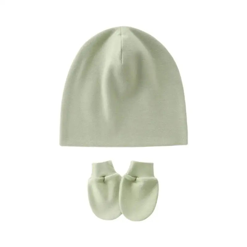 Newborn Baby Hat & Anti-Scratch Gloves Set | Soft Cotton