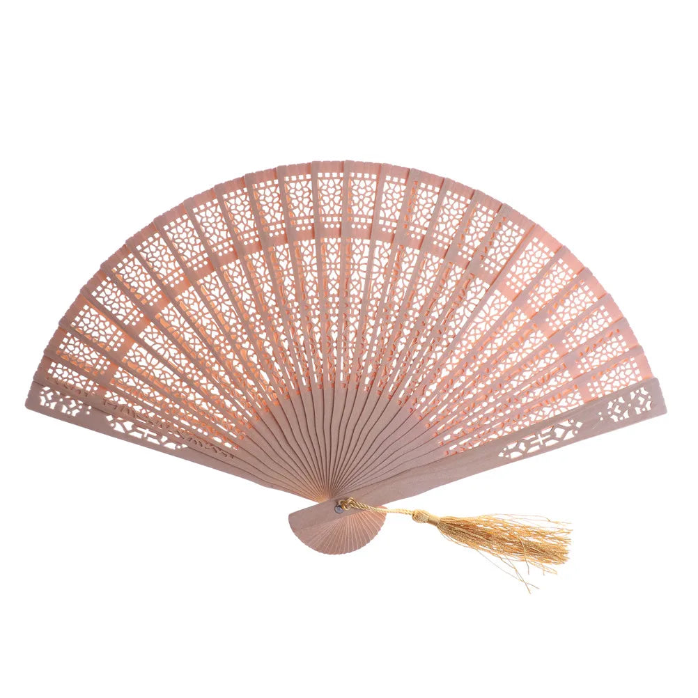 Chinese Bamboo Folding Hand Fan – Wood Pocket Fan for Wedding