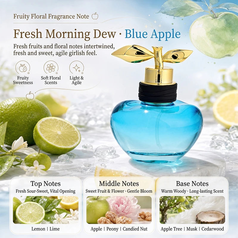 Apple Shaped Perfume Long Lasting Fresh Fruit Floral Scent Eau De Toilette 50ml Gourmand Sweet Fragrance Women Dating Perfume Peaceful Pleasures Health and Wellness