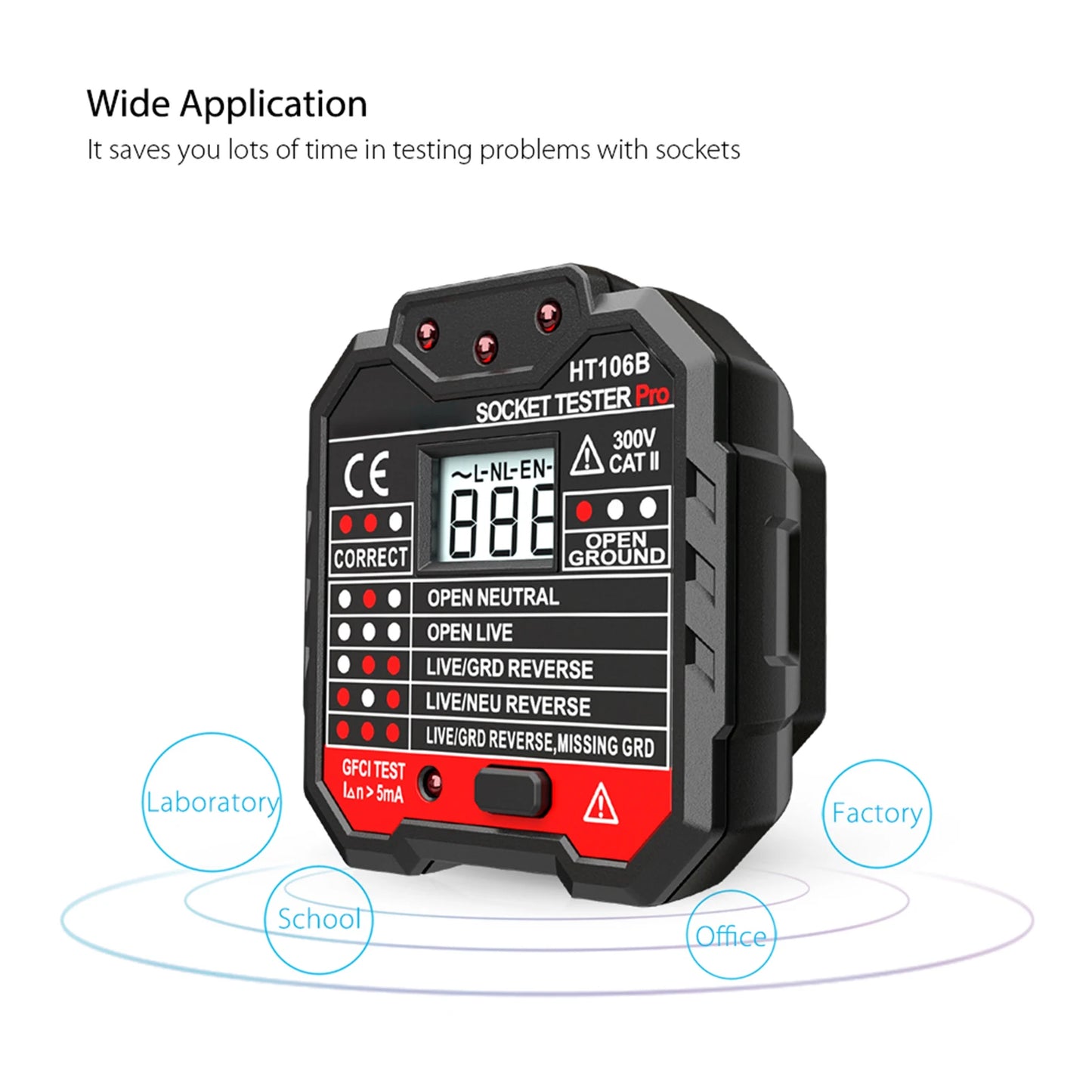 HABOTEST Advanced RCD Electric Socket Tester Wall Plug Breaker Finder Electric Leakage Test with Voltage Backlight LCD Display Peaceful Pleasures Health and Wellness