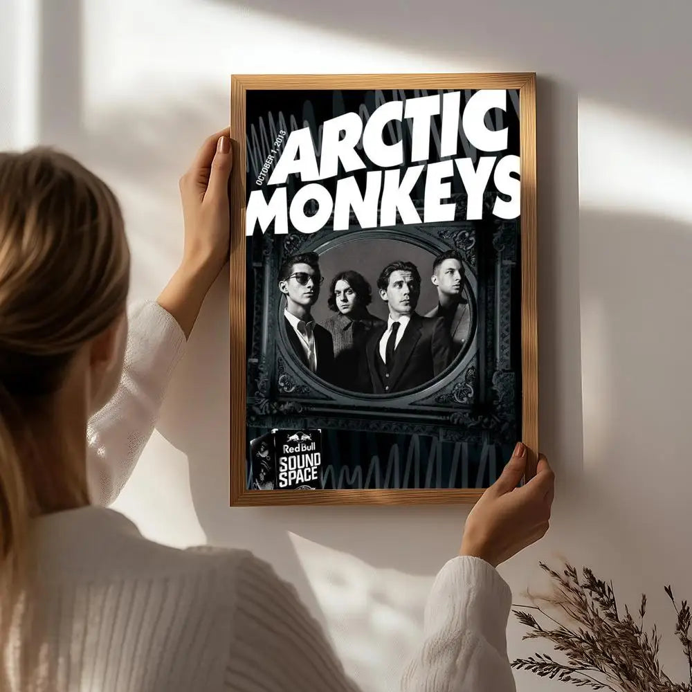 Band A-Arctic Monkeys Poster HD Self Adhesive Waterproof Wall Art Ideal for Home Office Dorm Bedroom Great Gift Peaceful Pleasures Health and Wellness White6 15X20cmNoframe
