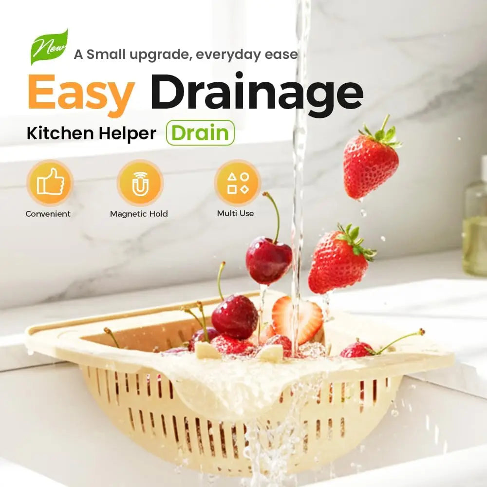 Magnetic Triangle Sink Drain Basket & Corner Strainer