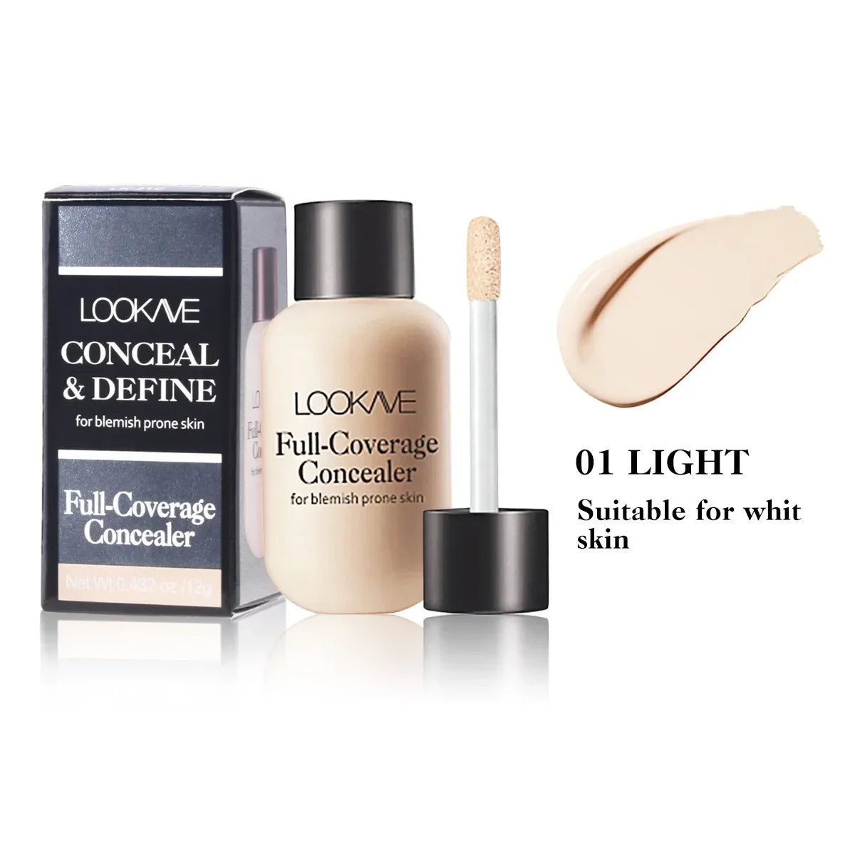 Full Coverage Waterproof Liquid Concealer Foundation Cream