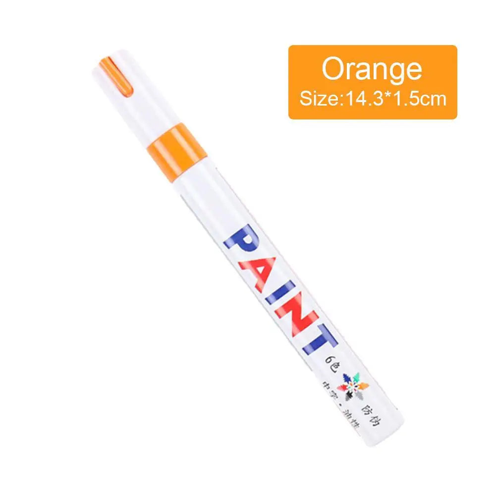 Color Waterproof Cars Wheel Tire Oily Mark Pen Auto Rubber Tyre Paint Pen Cd Metal Permanent Paint Marker Graffiti Touch Up Peaceful Pleasures Health and Wellness Orange