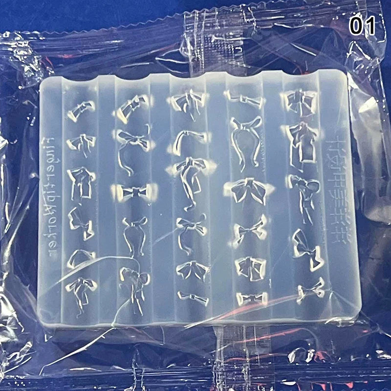 3D Bow Nail Art Silicone Mold – Reusable Ribbon Bowknot Charm