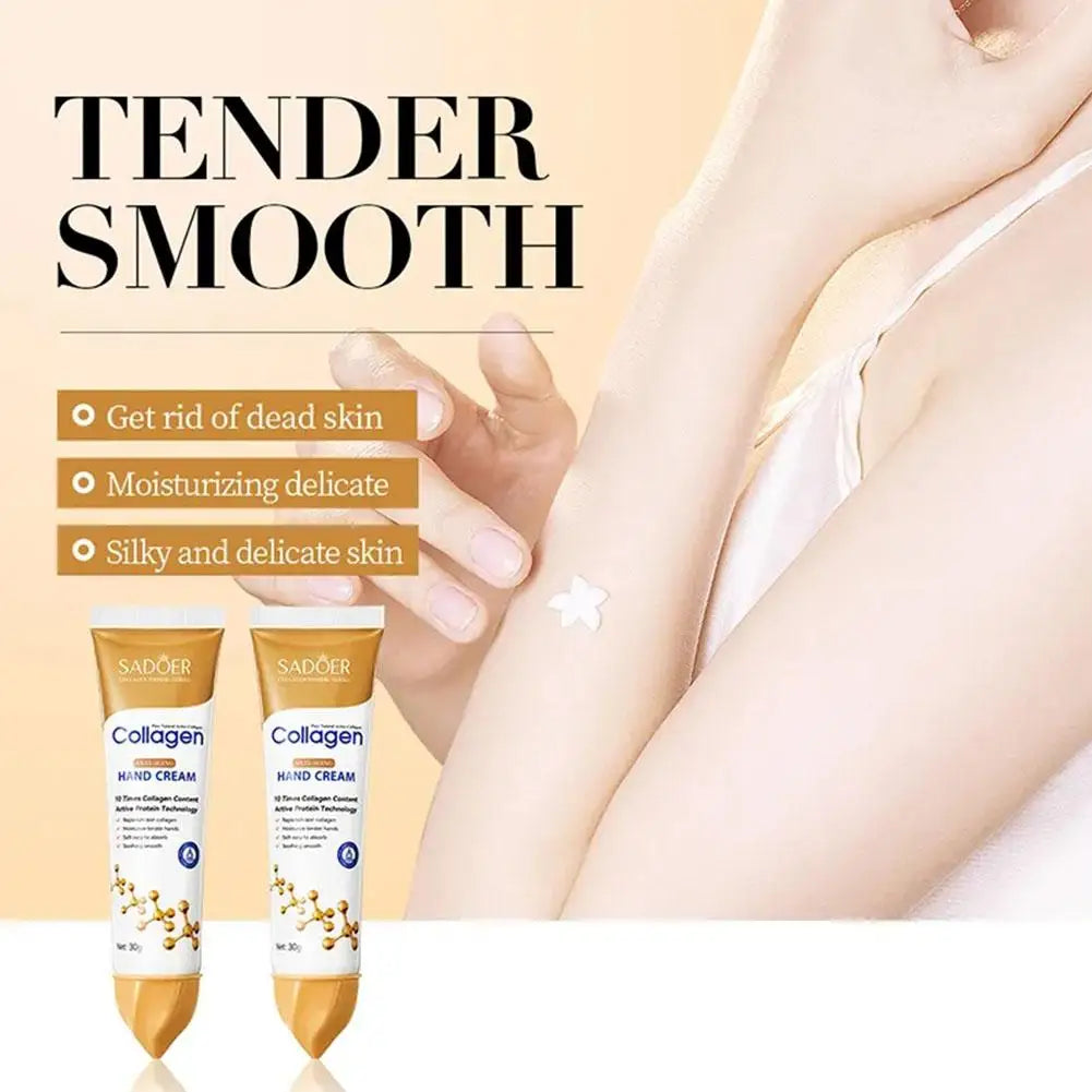 5pcs Sakura/Collagen Hand Cream Hydrating Moisturizing Cherry Blossom Essential Oil Deep Repairing Smoothing Hand Care Cream Peaceful Pleasures Health and Wellness
