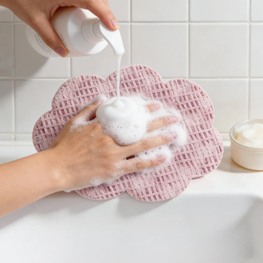 Exfoliating Antibacterial Body Scrub Towel | Honeycomb Sponge Body Scrub Towel Peaceful Pleasures Health and Wellness