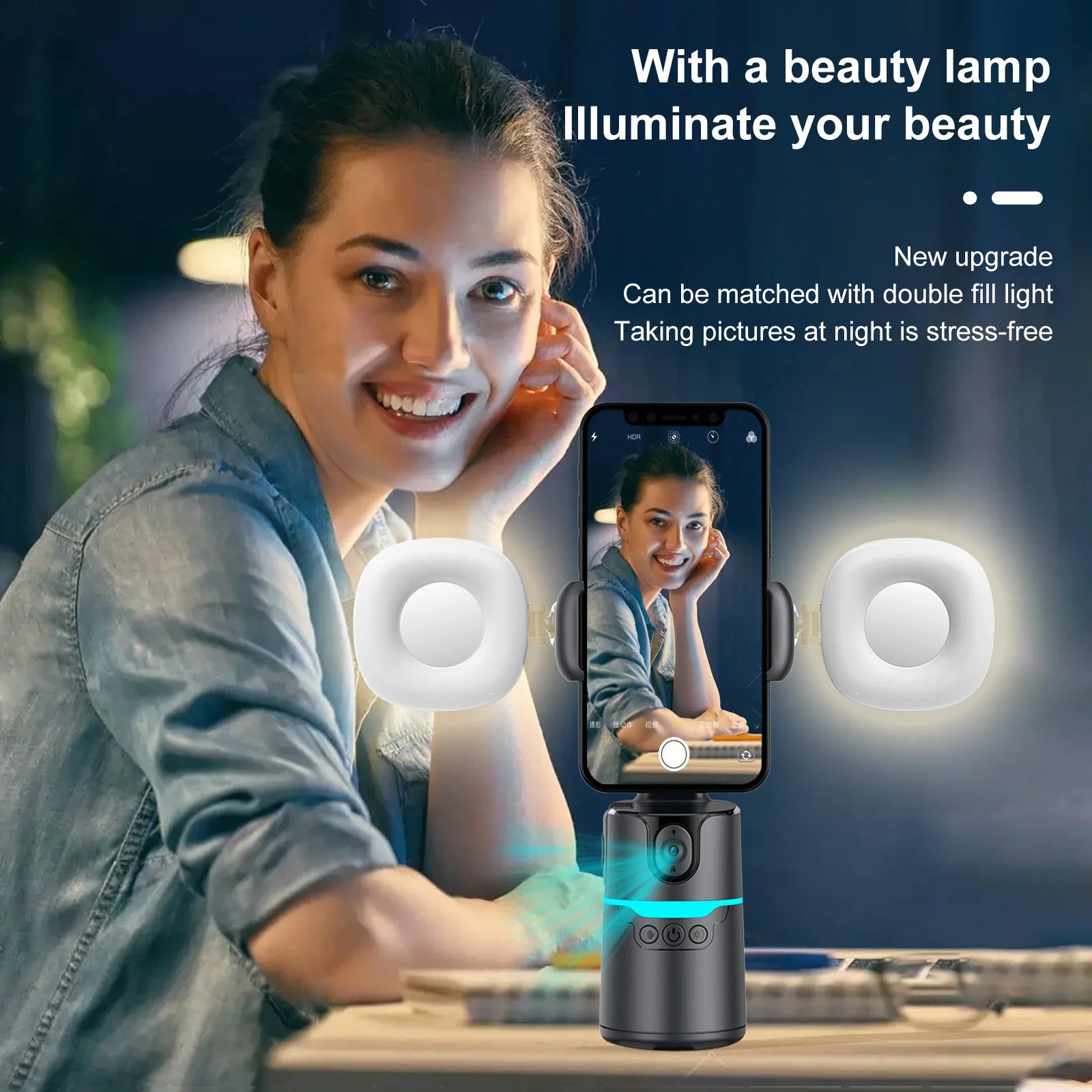 360° Auto Face Tracking Phone Holder | Smart Hands-Free Stand Peaceful Pleasures Health and Wellness