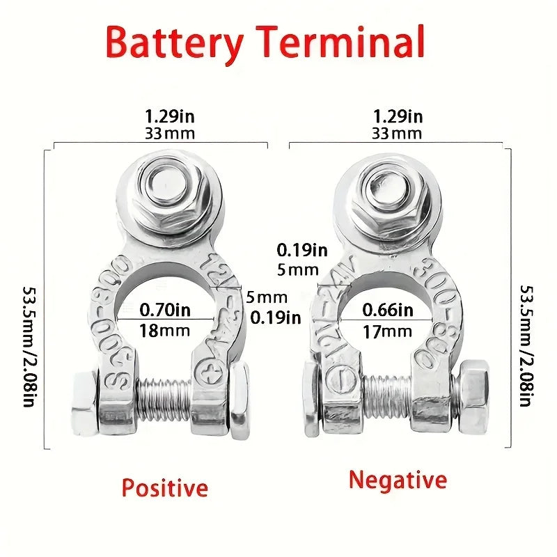 1 Pair Battery Clamp Terminal For Car Battery Charging With Quick Release Connectors, Suitable For 12V And 24V Systems. Peaceful Pleasures Health and Wellness