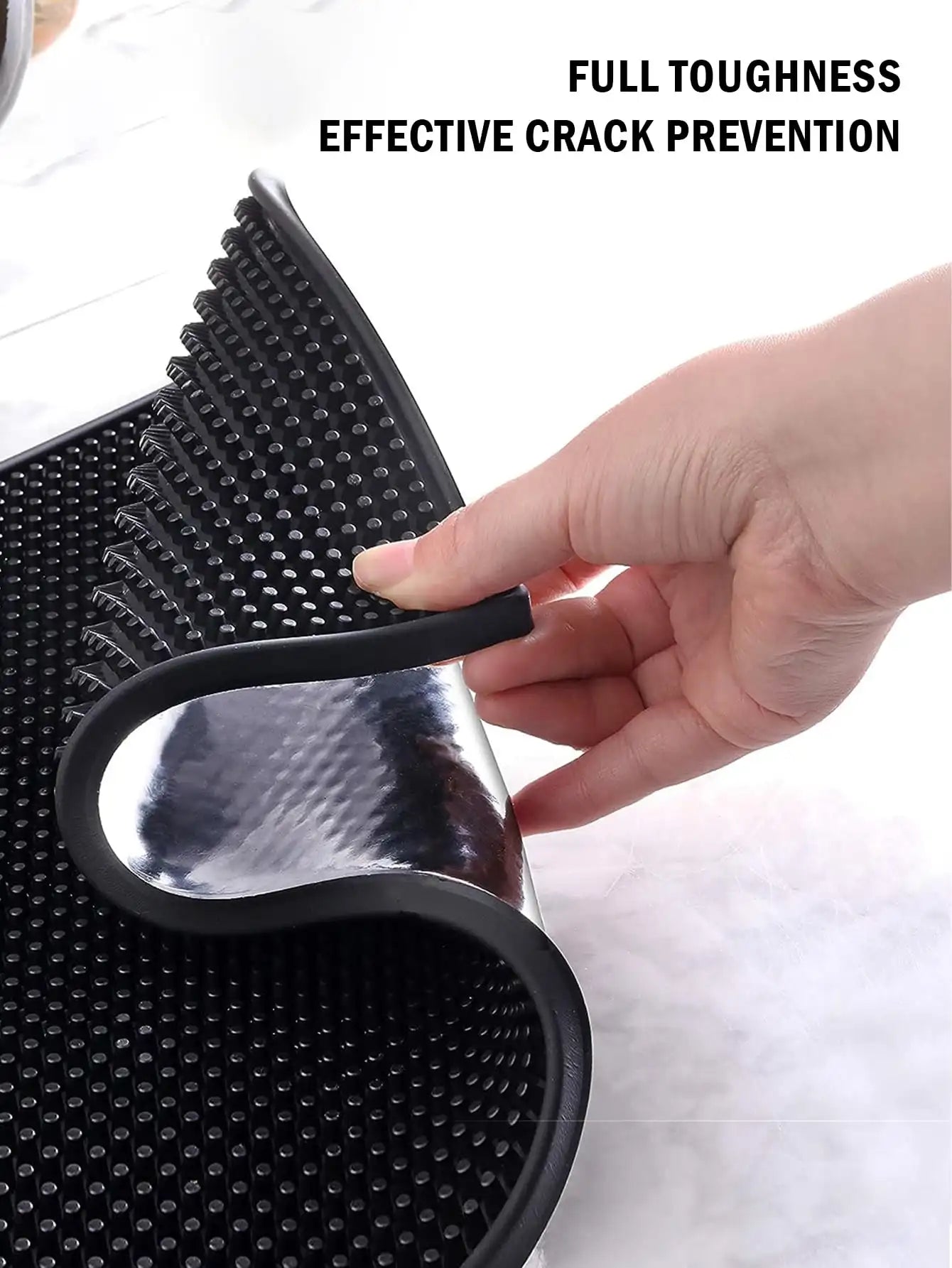 Bar Mat 17.7 x 11.8 in Thick Durable and Stylish Black Bar Spill Mat Non Slip Non-Toxic Service Mat for Coffee Bars Peaceful Pleasures Health and Wellness
