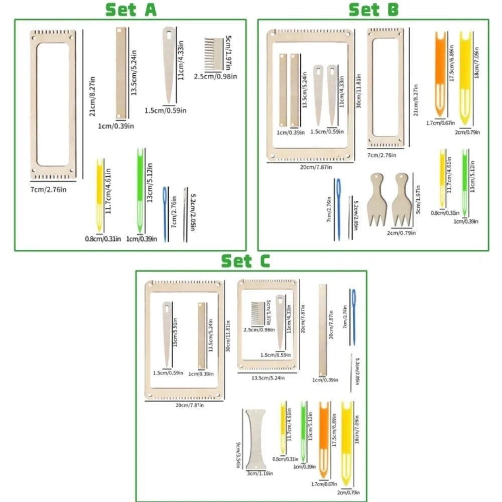 Wooden Mini Loom Kit – DIY Hand Weaving Frame for Yarn Crafts