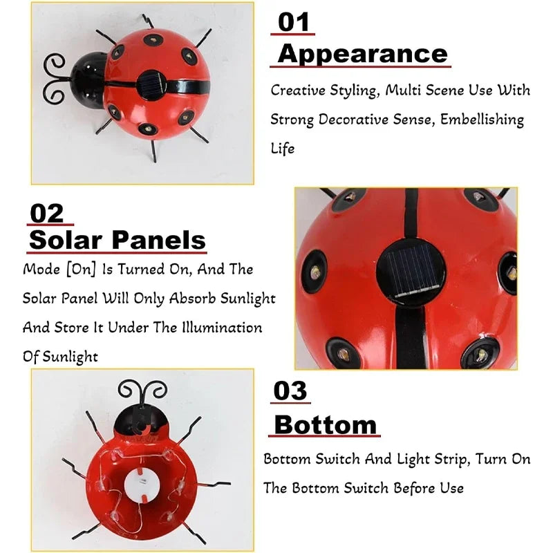 Solar Ladybug LED Garden Light – Waterproof Outdoor Decor