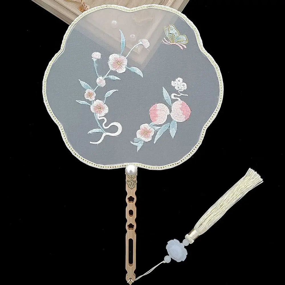 Hanfu Dancing Hand Fan – Bamboo Embroidery Decor & Photo Prop