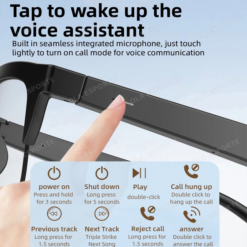 Bluetooth 5.3 Smart Audio Sunglasses – UV & Hands-Free Calls