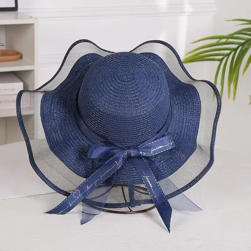 Women's Wide Brim Straw Sun Hat – UV Shield Beach Floppy Hat
