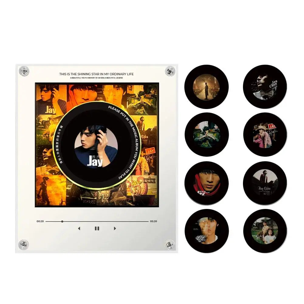 NFC Vinyl Mini Music Player – Fridge Magnet LED Night Light