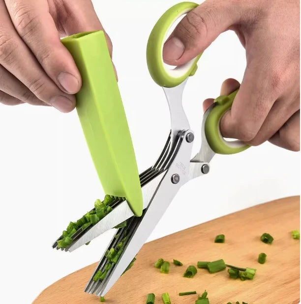 Multi-Layer Stainless Steel Herb Scissors | 3 & 5 Blade