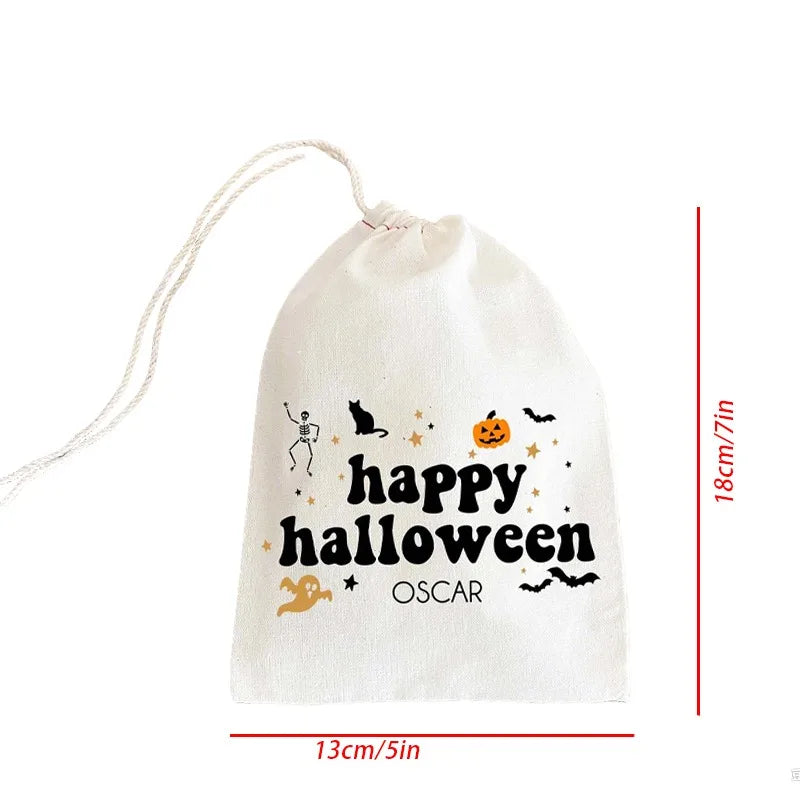 5-Pack Personalized Halloween Drawstring Treat Bags for Kids