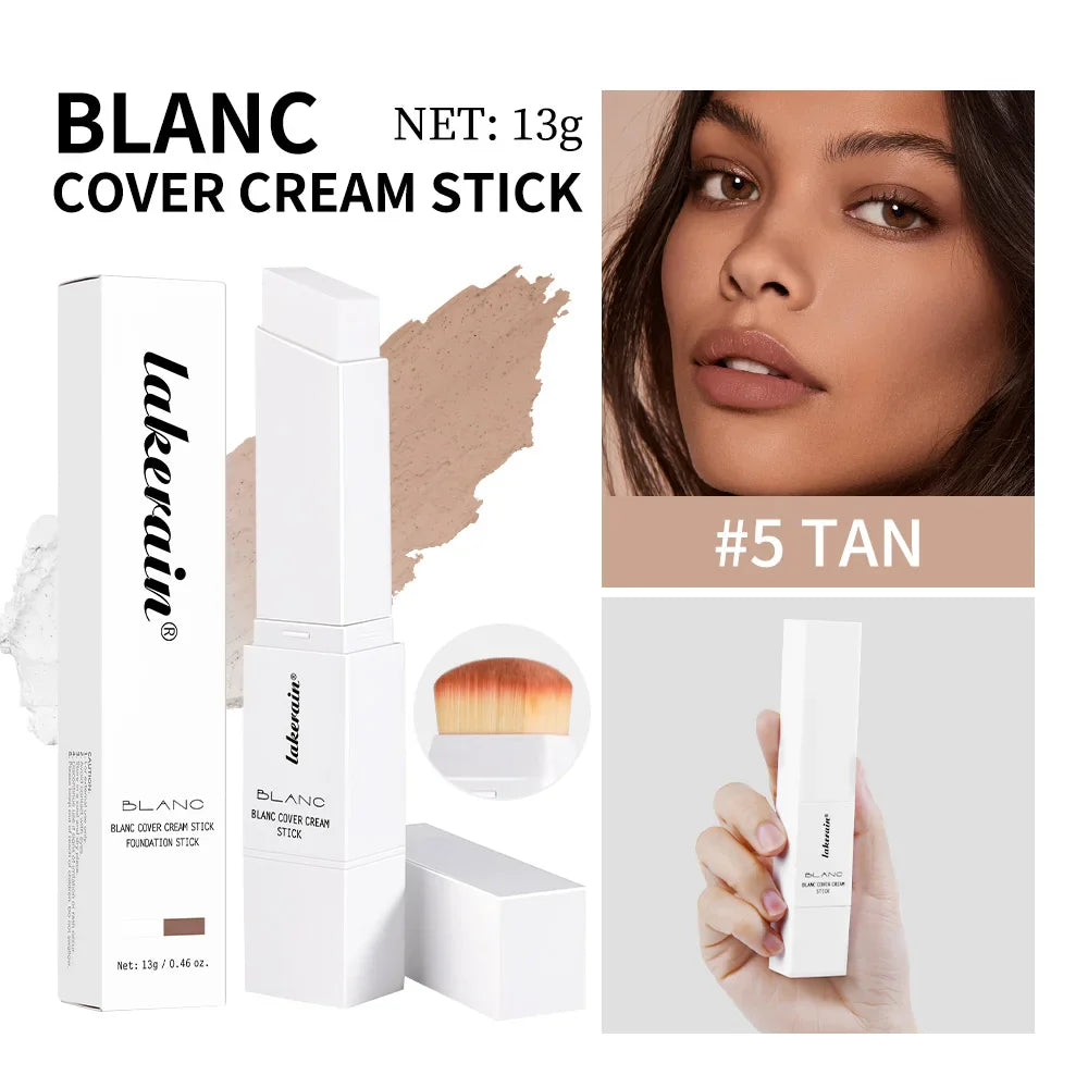 Blanc Cover Foundation Stick with Brush – Buildable, 5 Shades