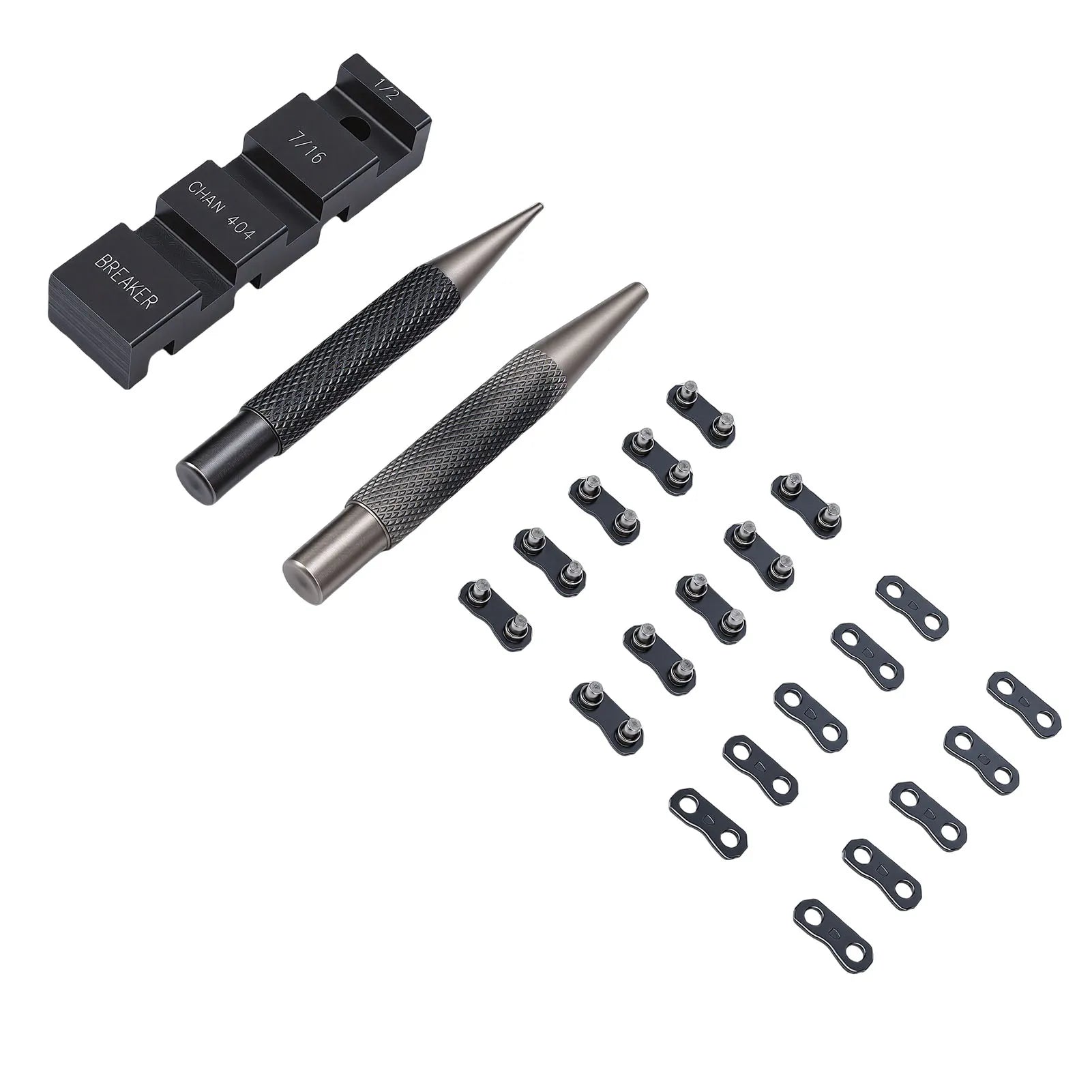 Portable Chainsaw Breaker Kit Chain Anvil and Punch Tool 10 Link Repair Preset Straps Compatible with 1/4 3/8 Inch 325 404 Pitch Peaceful Pleasures Health and Wellness