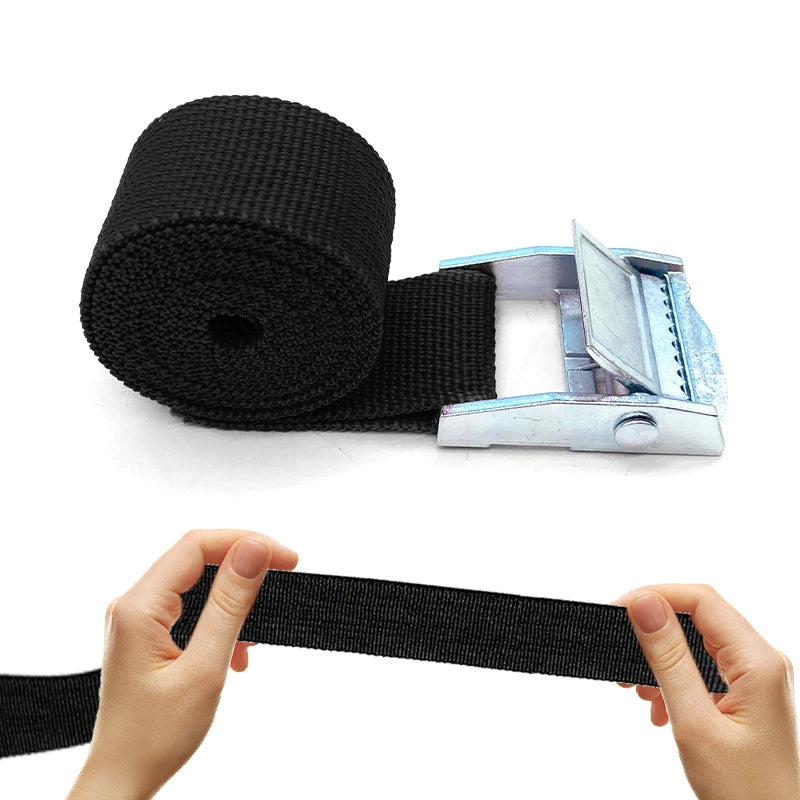 1M Buckle Tie-Down Belt Cargo Straps for Car Motorcycle Bike with Metal Buckle Tow Rope Strong Ratchet Belt for Luggage Peaceful Pleasures Health and Wellness
