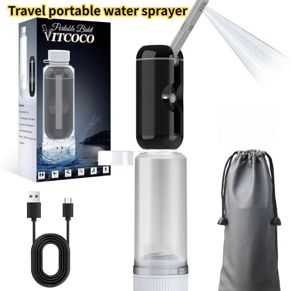 USB Rechargeable Electric Travel Bidet Sprayer – IPX6 Waterproof