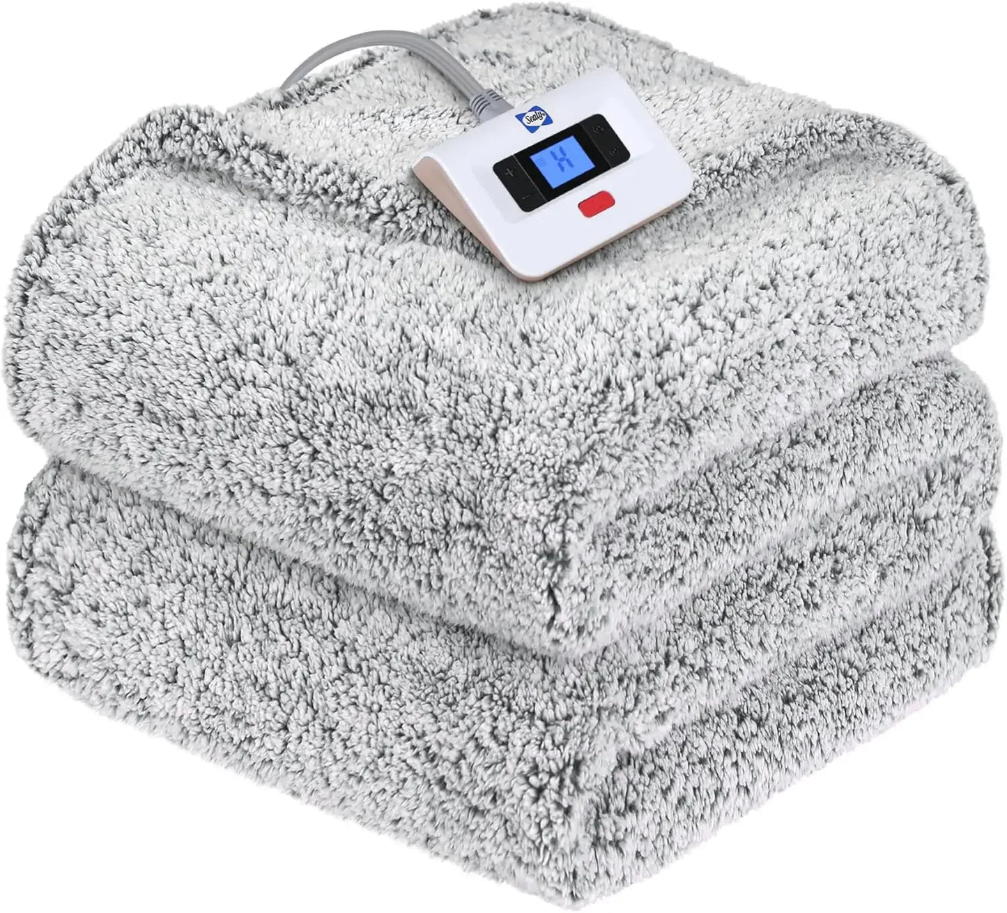Electric Heated Blanket Twin Size, Soft Sherpa with 10 Heat Levels & Auto-Off, Machine Washable Charcoal Peaceful Pleasures Health and Wellness United States