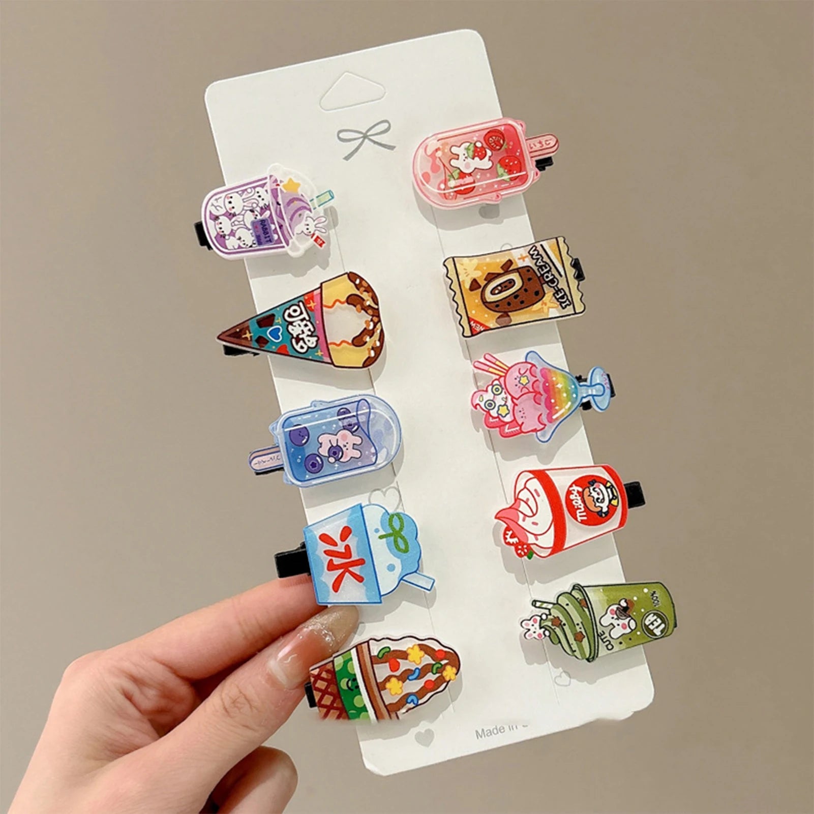 Women Barrettes with Cartoon Pattern Print Sturdy Comfortable to Wear Hair Pins for Daily Home Office Outdoor Peaceful Pleasures Health and Wellness