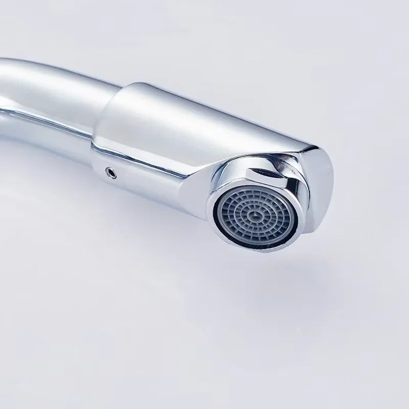 Chrome Single Handle Basin Faucet | Hot & Cold Mixer Valve