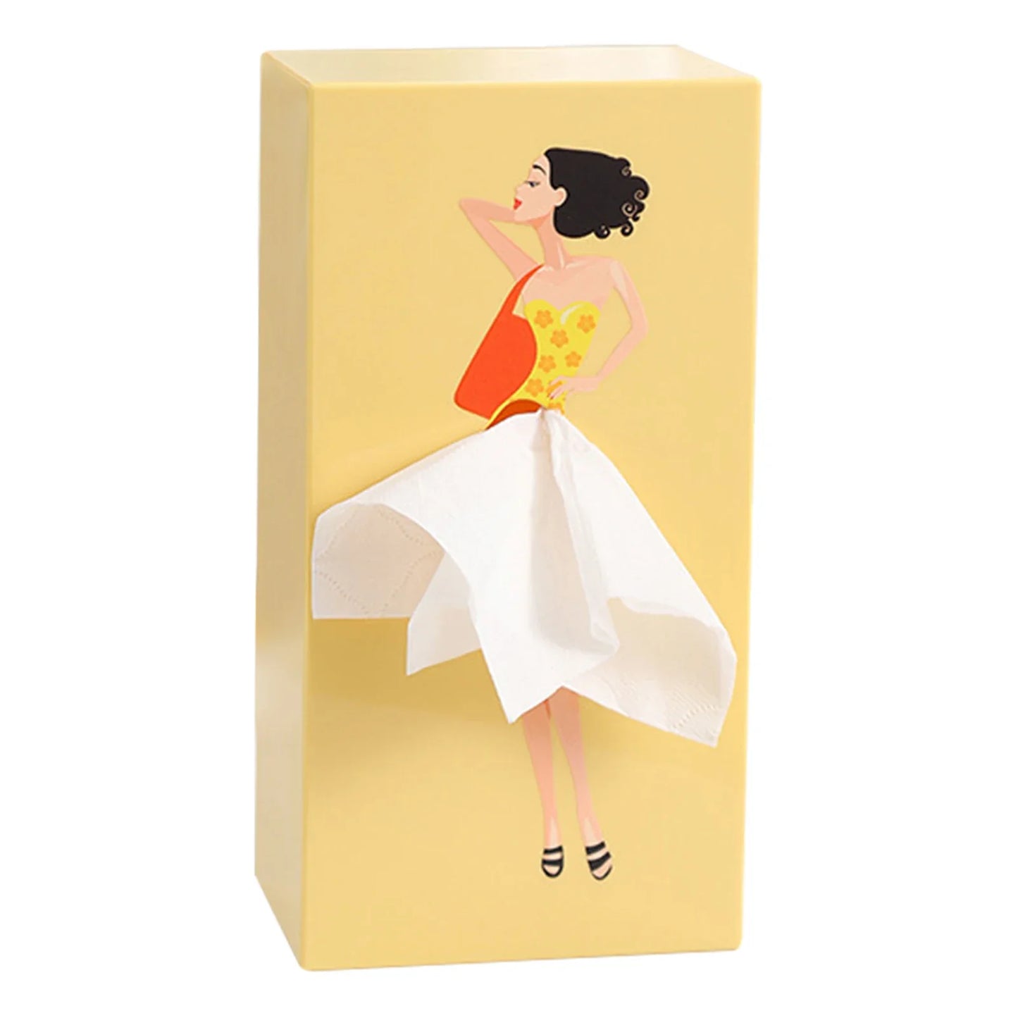 Pop-Art Flying Skirt Tissue Box Holder | Cute Novelty Decor