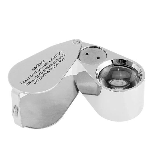 40X LED UV Illuminated Magnifier Loupe for Electronics Repair Soldering Jewelry Making with Optical Glass Lens Metal Frame Peaceful Pleasures Health and Wellness