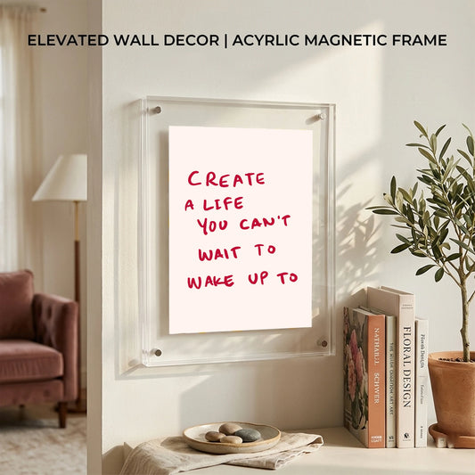 Acrylic Inspirational Quote Photo Frame | Wall Decor Decorative Picture Frame Peaceful Pleasures Health and Wellness