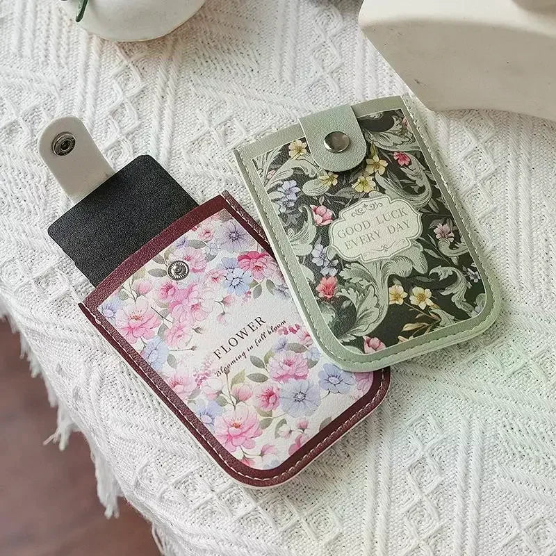 Slim Pull-Out Card Holder Wallet – 5 Slots, Floral Women