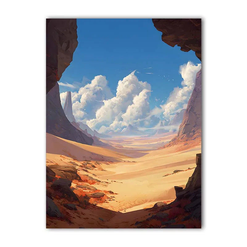 Desert Landscape Canvas Wall Art | Modern Poster Print Canvas Wall Art Peaceful Pleasures Health and Wellness 01 50x70cm NoFrame China Mainland