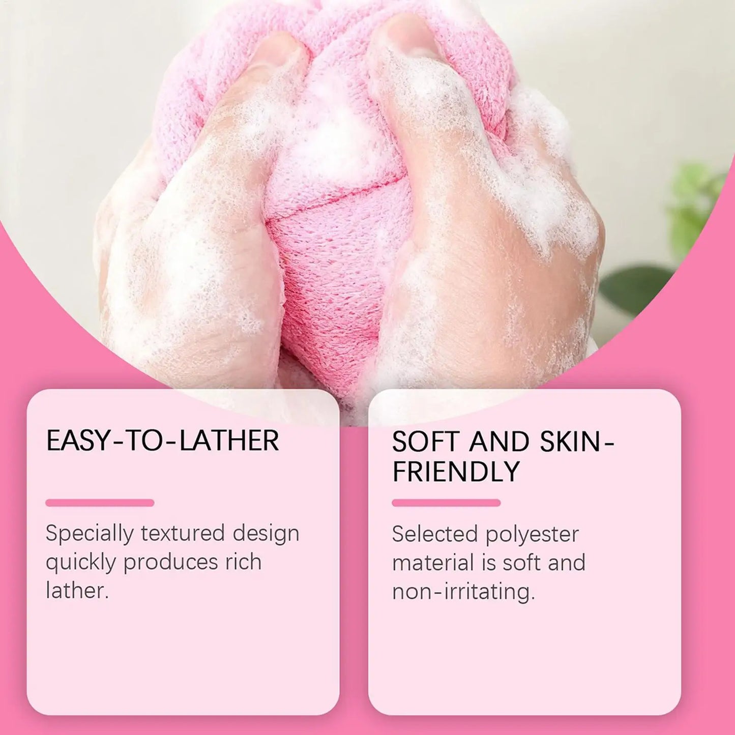 Scrub Towel Long Bath Back Scrubber With Handles Soft Sponge Loofah Body Scrub For Leg Arm Neck Cleaning Women Men Kids Elderly Peaceful Pleasures Health and Wellness