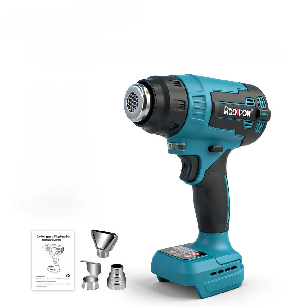 21V Handheld Hot Air Gun Temperature Rechargeable Cordless Electric Heats Gun with 3 Nozzles for Makita Battery Pin (No Battery） Peaceful Pleasures Health and Wellness No Battery